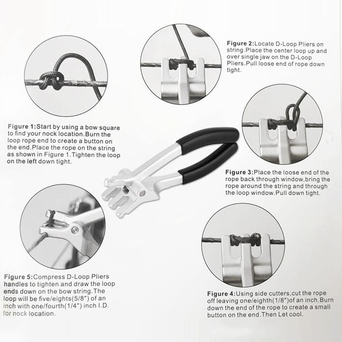 Boogschieten Compoundboog D Lus Tang Boogpees D Ring Installatiegereedschap Boogschutter Accessoire white