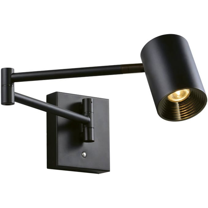 Viokef LED wandlamp Melina, zwart, uitval 55 cm, metaal, dimbaar