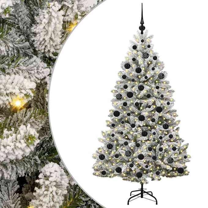 vidaXL - Kunstkerstboom - 180 - cm - 300 - LED's - Warmwit - PVC - en - Staal