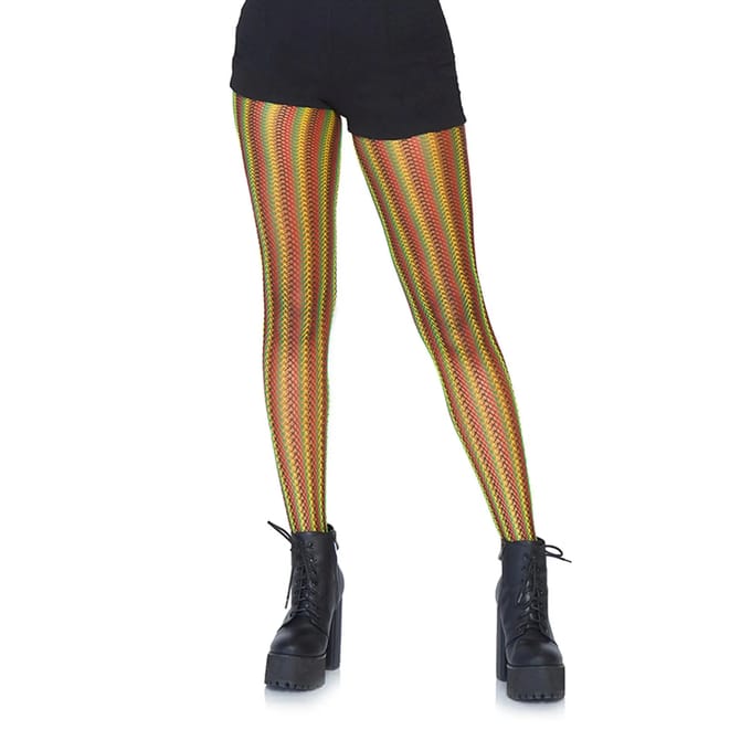 Gestreepte netpanty Rasta femme Leg Avenue Rasta