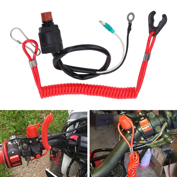 Buitenboordmotor Dood Stop Waterdicht RC Motorboot Boot Noodstop Schakelaar met Lanyard black
