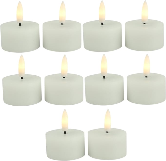 Countryfield LED theelichtjes/waxinelichtjes - 10x st - wit - D4 x H5,2 cm - met timer