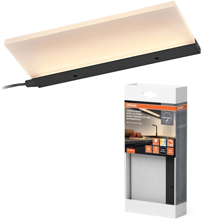OSRAM Onderkast Acrylux PANEL Uitbreiding Basisunit licht, 4W, 300lm, CCT 2700K/4000K, Aluminium/PMMA