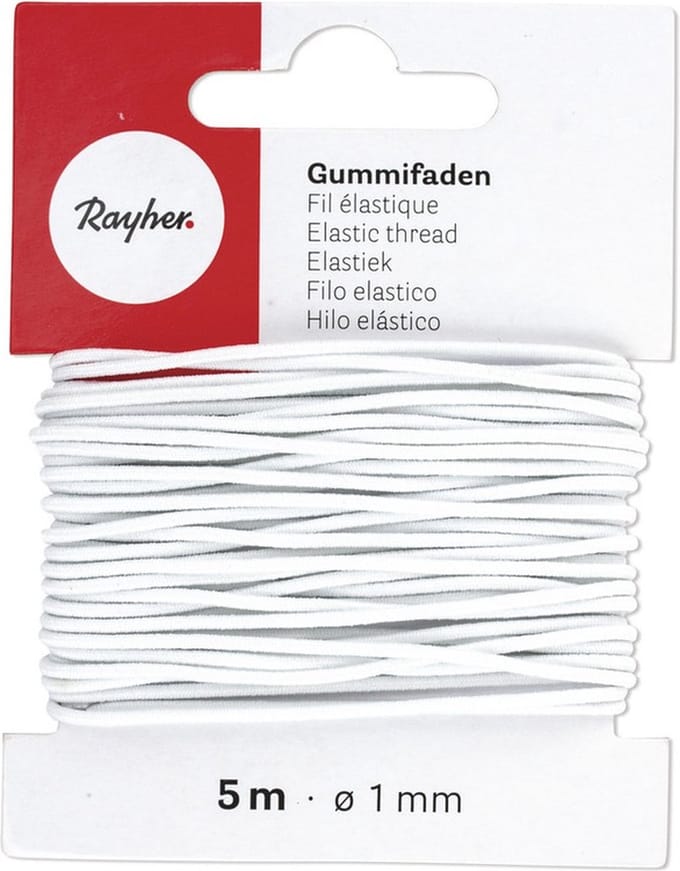 Rayer Hobby band elastiek - op rol - 5 mtr x 1 mm - Zelf kleding maken