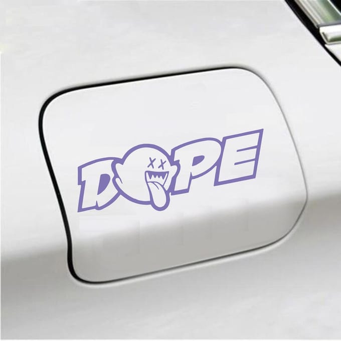 Bumpersticker - Dope - 7 X 20 - Paars