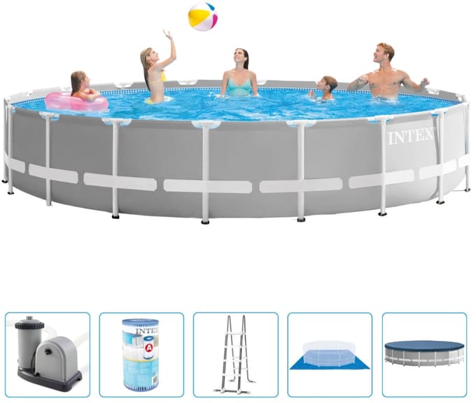 Intex - Prism Frame - Opzetzwembad - Ø 549 x 122 cm - Inclusief Filterpomp & Accessoires
