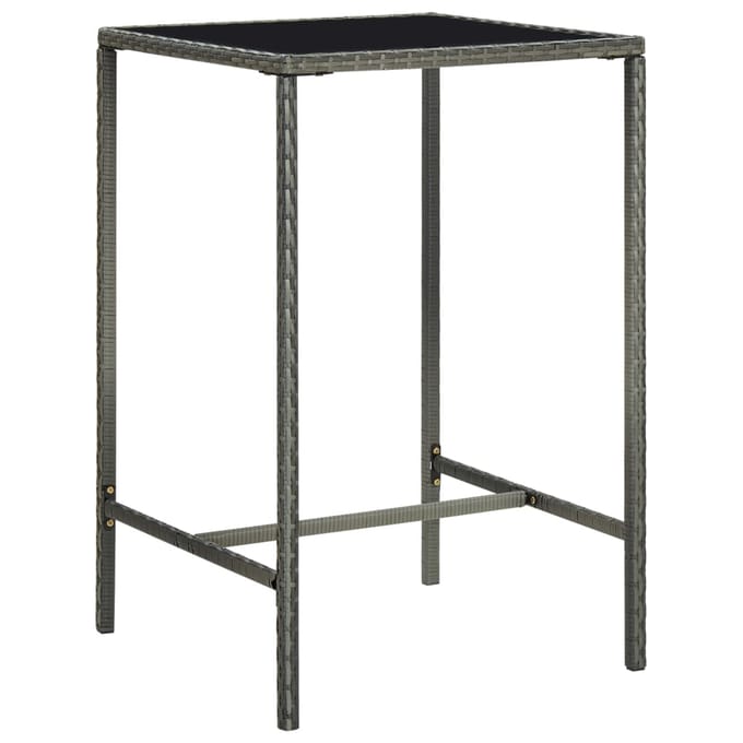 vidaXL - 5-delige - Tuinbarset - poly - rattan - grijs