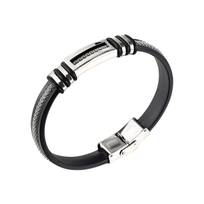 Nivard Armband - Staal - Nep Zilver - Heren - Stalen