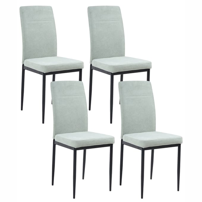 RINER - Eetkamerstoel set van 4 - Lichtgroen - Polyester