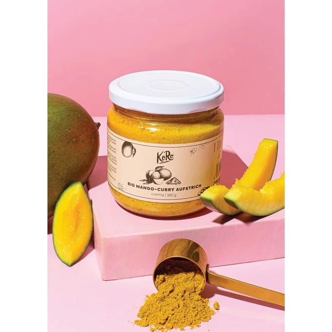 Bio mango-curryspread 380 g