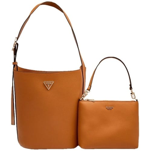Guess Meridian II Bucket - Tas met uitneembare pouch (cognac)