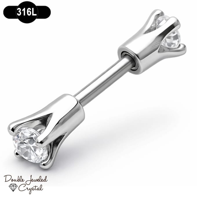 Helix Piercing – Tragus Oor Piercing – CZ steentjes - 316L Chirurgisch Staal