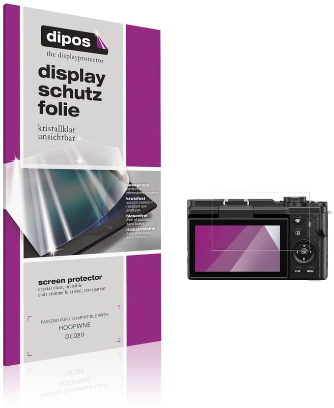 dipos – 4x Beschermfolie geschikt voor HOOPWNE DC089 | Krasbestendige & heldere Screenprotector Ultra-Thin