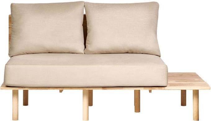 SALO - Tweezitsbank met tafeltje - Zandbeige - Polyester