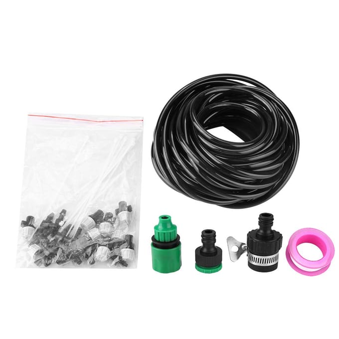 Micro Système d'Irrigation d'Eau Jardin Serre Plantes Arrosage Automatique Kit Tuyau 10M black