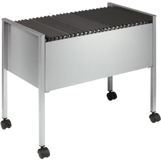 Mobiele kantoormappenwagentje Mappenboy DURABLE, zilver, zonder mappen