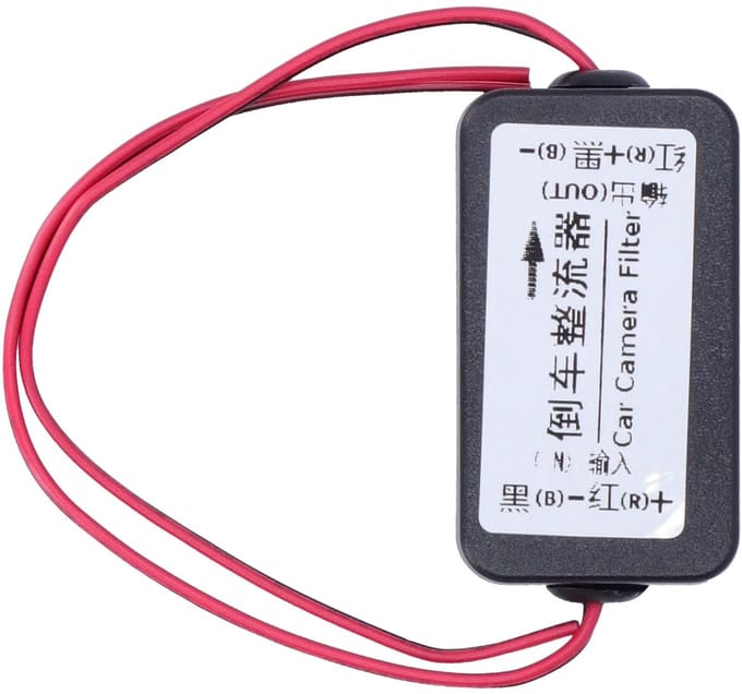 JHUBERS- Gelijkrichter 12V DC - Achteruitrijcamera - Spanningsregelaar - Interferentiebestendig - ABS/Rubber - Stevige structuur