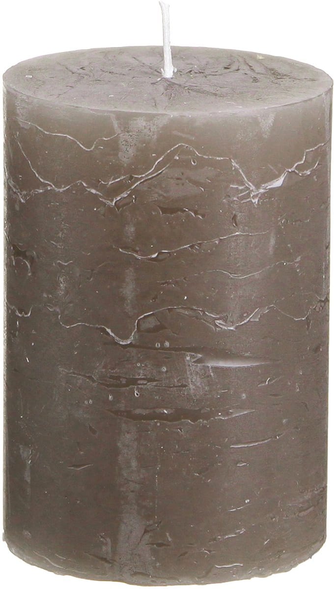 Bruine pilaarkaarsen, effen kleur, 70x100mm, set van 4, rustieke decor