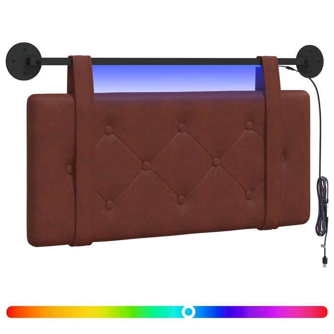 vidaXL - Hangend - hoofdbord - Glanzend - Bruin - Antiek - PU