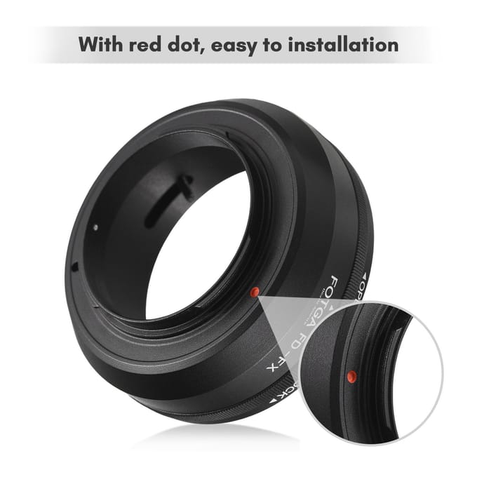FOTGA Handmatige Lens Mount Adapter Ring Aluminiumlegering voor Canon FD Mount Lens naar Fuji zwart