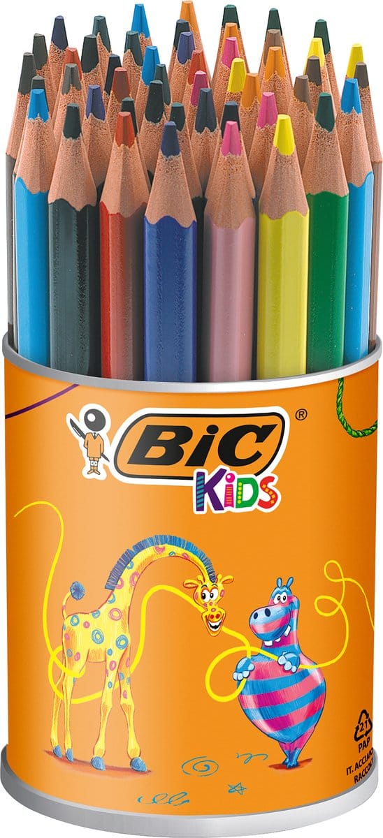 BIC Kids Ecolution Evolution - Kleurpotloden - Kinderen en volwassenen - Verschillende Kleuren - Potlood - 48 Stuks