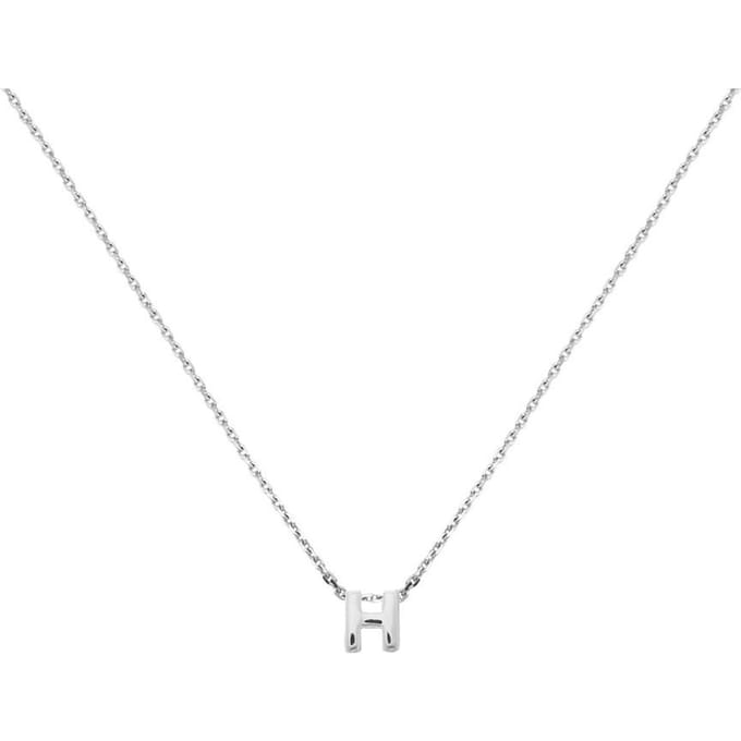 Glams Ketting Letter H 1,1 mm 41 + 4 cm - Zilver