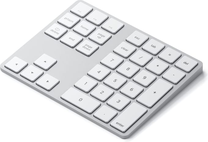 Satechi Bluetooth Extended Keypad - keypad - Zilver - Numpad - Zilver