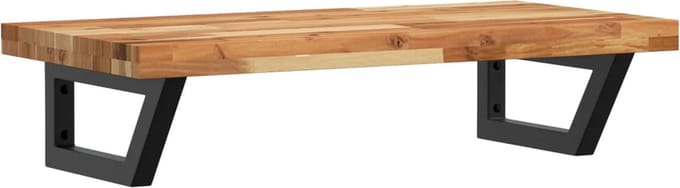vidaXL - Badkamer - wandschap - staal - en - massief - acaciahout