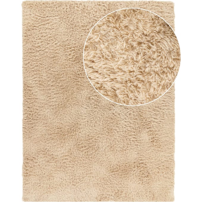 Hoogpolig tapijt Silvana beige 60x100 cm