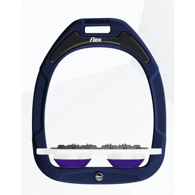 Ultra Grip Plat Stijgbeugels Marine/Wit/Paarse Flex-On Green Composite