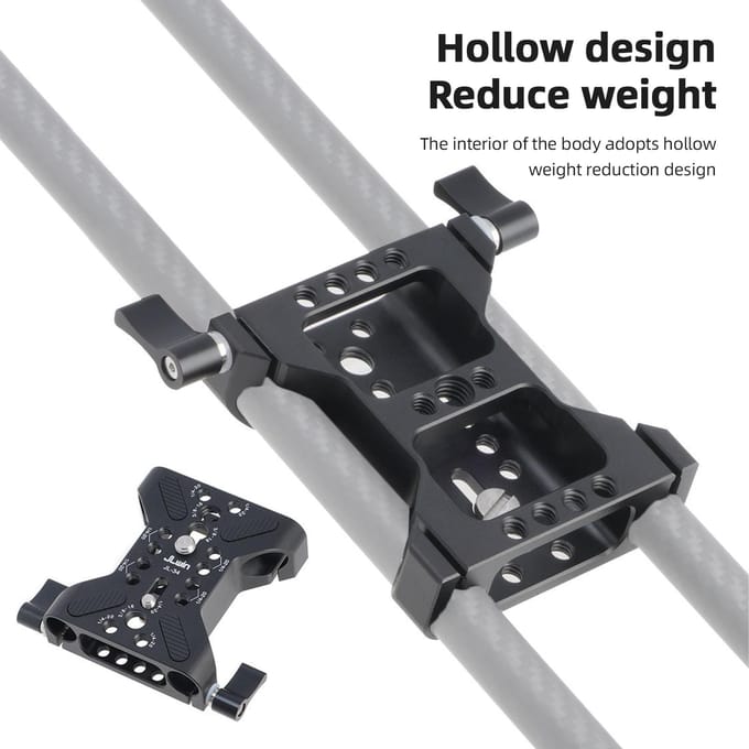 Multifunctionele Camerabasisplaat Basisplaat met 15mm Stangrailklem Statief Montage Basisplaat zwart