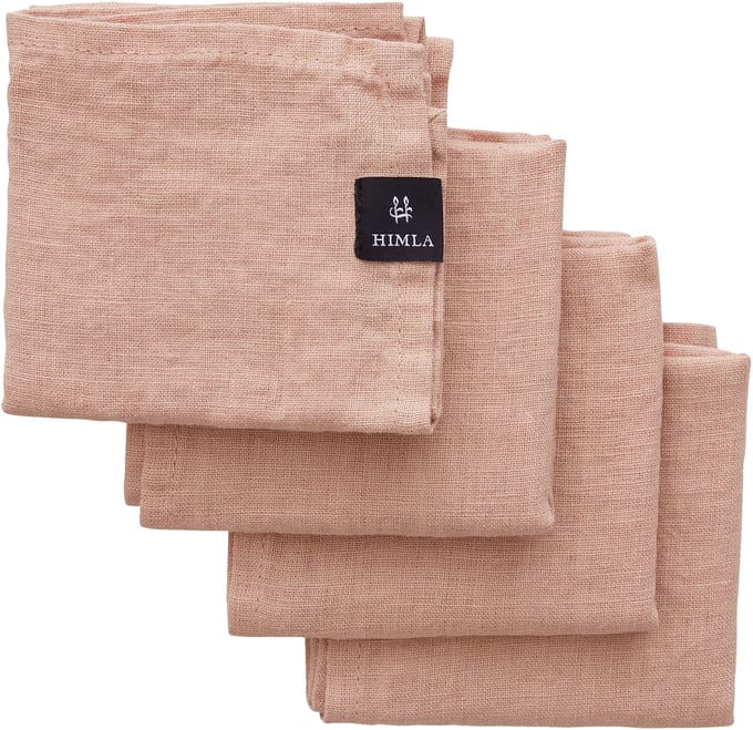 Himla Sunshine Linnen servet - 4 stuks – Nude