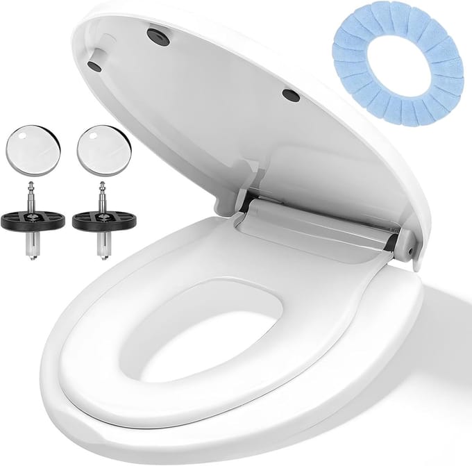 Toiletbril - WC-deksel - Hygiënisch Werken - Softclose en magnetisch - 41 x 36.5 cm - Wit