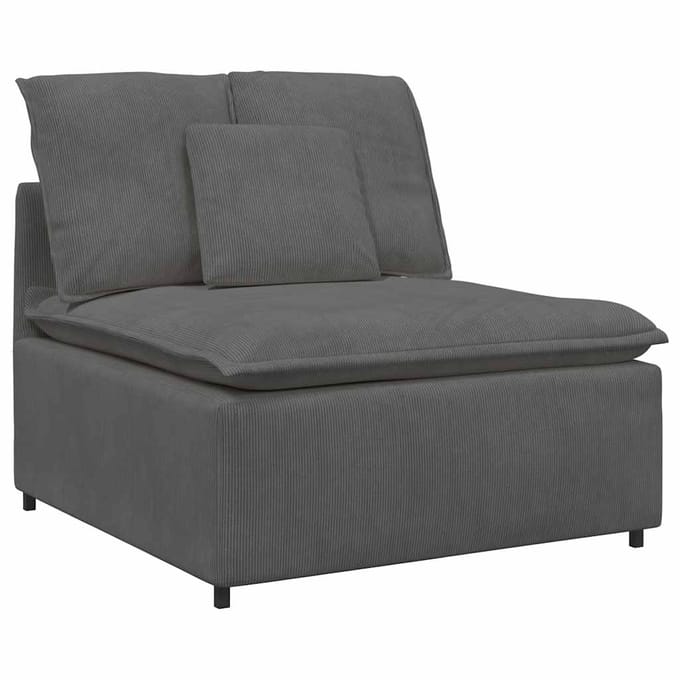 vidaXL - Modulaire - bank - middenmodule - met - kussens - 100 - cm - donkergrijs