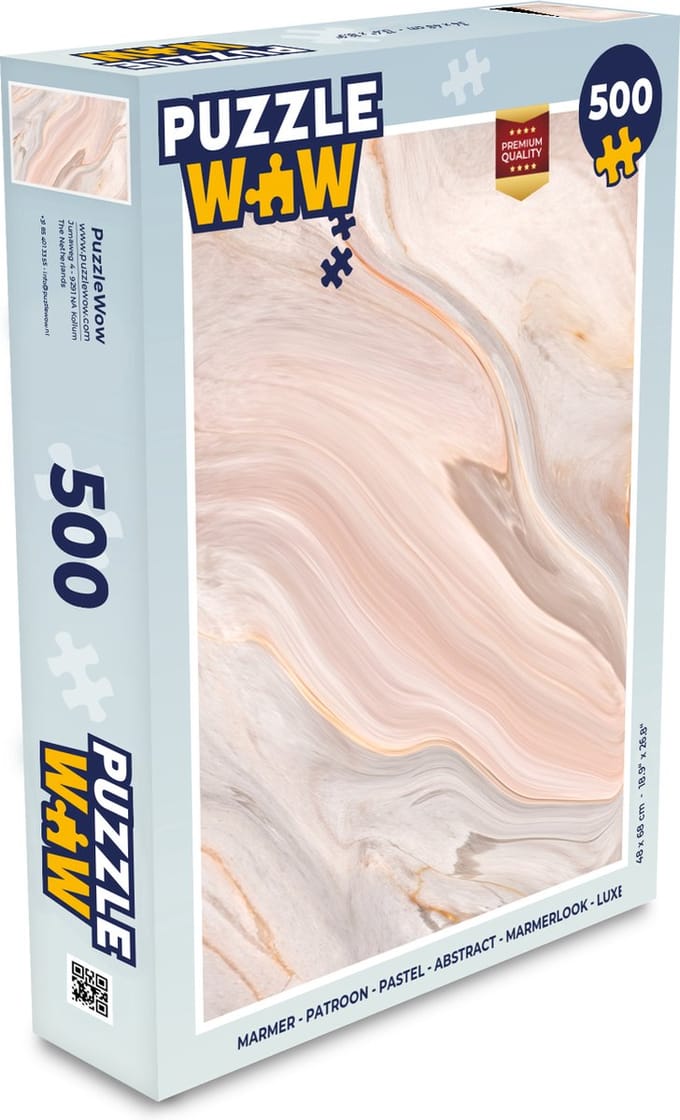 Puzzel Marmer - Patroon - Pastel - Abstract - Marmerlook - Luxe - Legpuzzel - Puzzel 500 stukjes