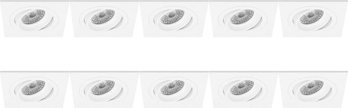 Spot Armatuur 10 Pack - Pragmi Borny Pro - GU10 Inbouwspot - Vierkant - Wit - Aluminium - Kantelbaar - 92mm