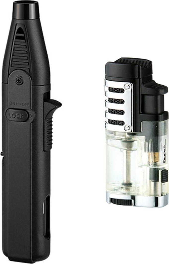 Pen Torch Black 2023 + Eurojet Triple Torch Transparant