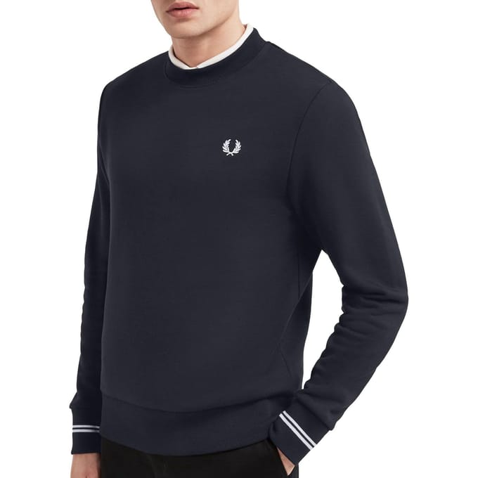 Fred Perry - Crew Neck Sweatshirt - Donkerblauwe Sweater-S
