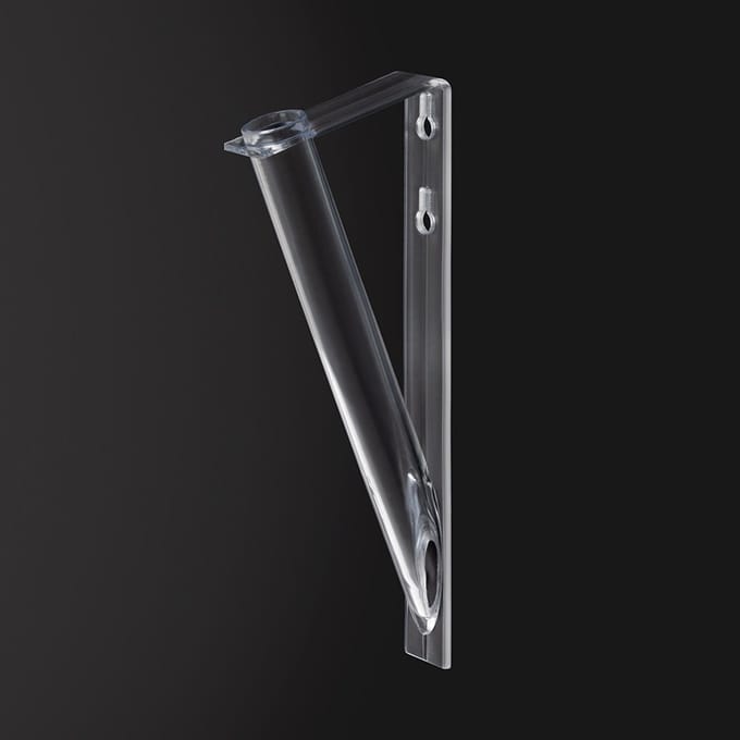 Rooshouder Small 250 mm │ Kunstbloem houder │ Bloemhouder wand │ Glashelder polystyreen