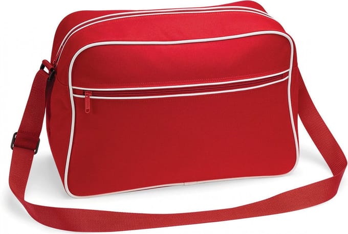 Retro Schoudertas BagBase met verstelbare riem - 18 Liter Classic Red