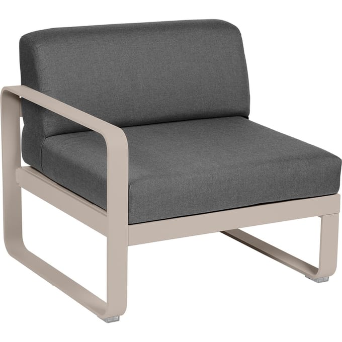 Fermob BELLEVIE Fauteuil Module links - 14 muskaat - A3 grafietgrijs