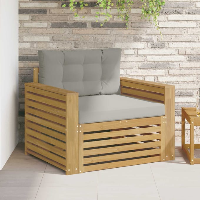 vidaXL - Buitensofa - Polyester - Bruin - en - lichtgrijs