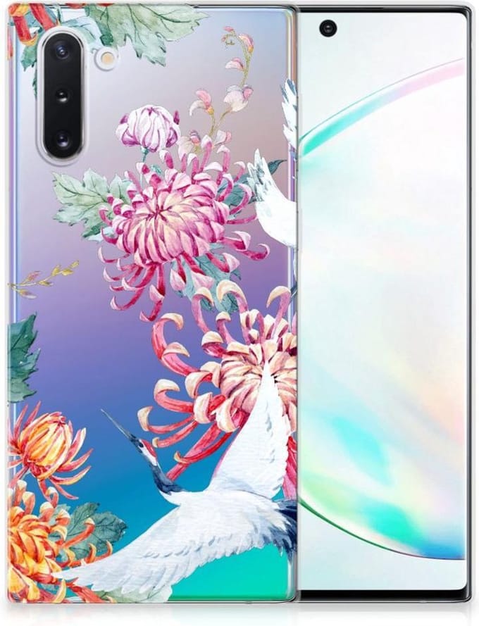 Samsung Galaxy Note 10 TPU Hoesje Bird Flowers