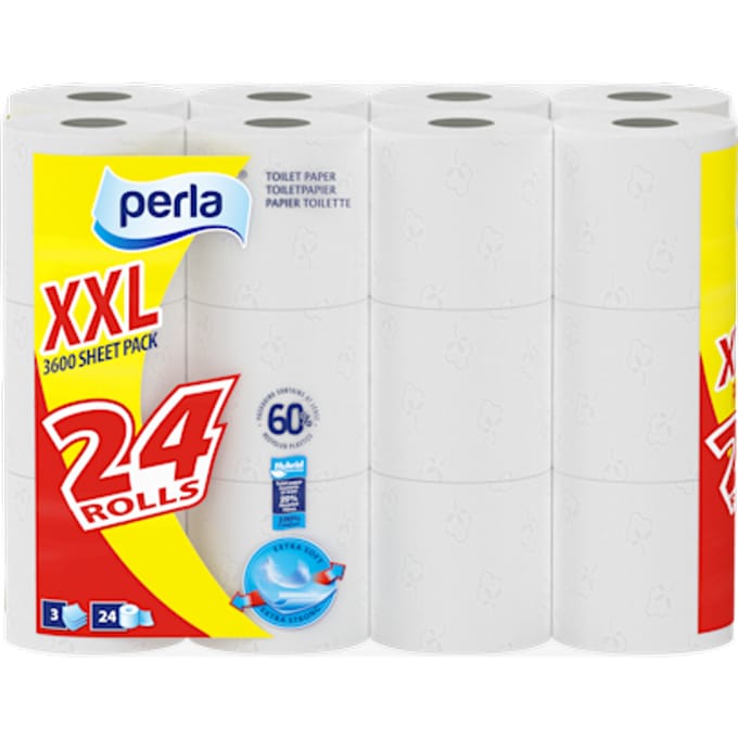 perla toiletpapier, 24 rollen, 3-laags