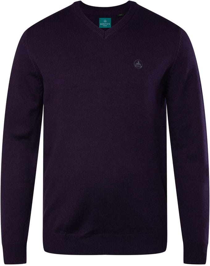Boston Park - Heren - Trui V-hals - Donker violet - Maat 64+
