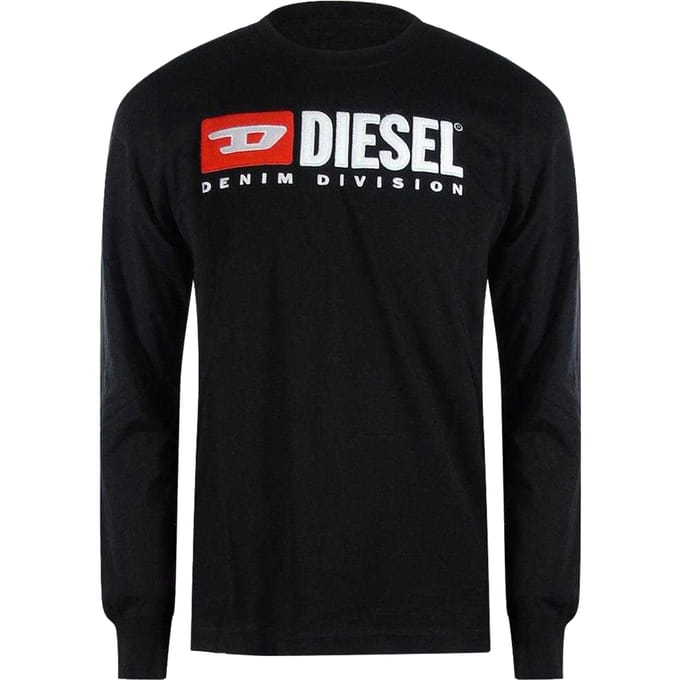 Diesel Heren Divisie Katoen T-Shirt (Zwart)
