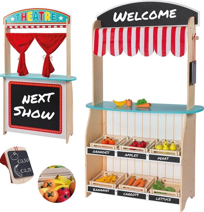 Playwood - 2 in 1 Theater en winkel met Accessoires