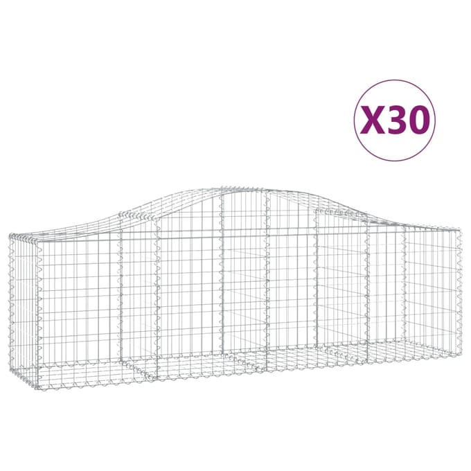 vidaXL - Schanskorven - 30 - st - gewelfd - 200x50x60/80 - cm - ijzer