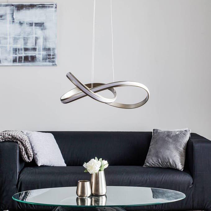Paul Neuhaus LED-hanglamp Melinda, 30W, dimbaar, staalgrijs