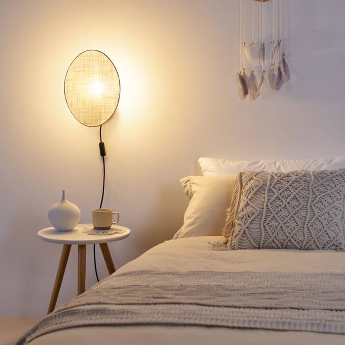 Paulmann Pauleen Wandlamp Boho Dream 255x330 mm E27 max. 20W Beige, Zwart Metaal, Linnen